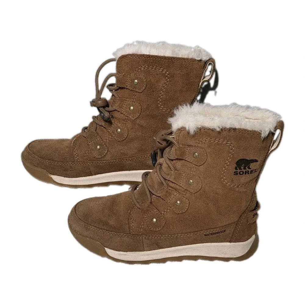 Sorel Kids Whitney II Joan Lace Winter Boot USA Size 1 Brown